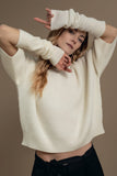 Solocascmir Jumper with Sleeves in Panna