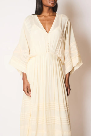 Faune Dahlia Crepe Maxi Dress in Cream