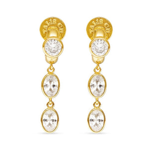 Talis Chains Cz Two Drop Huggies in Gold