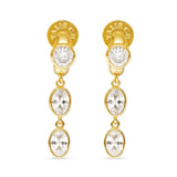 Talis Chains Cz Two Drop Huggies in Gold