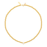 Talis Chains Gold Bead Necklace With Cz in Gold