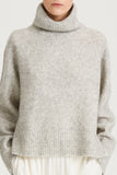 Style In Nike Mohair Blend Sweater in Light Grey