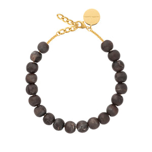 Vanessa Baroni Small Beads Necklace in Brown Marble