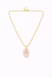 Talis Chains Protective Hand Pendant in Rose Quartz Gold
