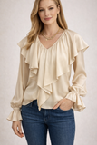 Silk 95 Five Chapelle Top in Almond