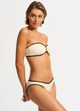 Seafolly Beach Bound Ring Front Bandeau Bikini in Ecru