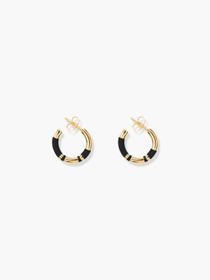 Aurelie Bidermann Positano Creole Hoops Small in Black