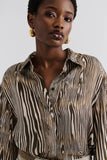 Malina Emaline Slits Detail Shirt in Moire