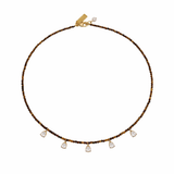 Talis Chains Beaded Necklace With Cz Drops in Tigers Eye