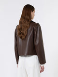 Maxmara Weekend Felino Leather Jacket in Chocolate