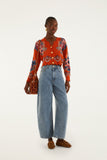 Farm Rio Victorian Floral Cardigan in Red