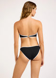 Seafolly Beach Bound Ring Front Bandeau Bikini in Black