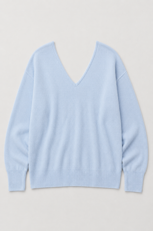 Solocascmir Button Jumper in Cielo