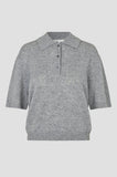 Second Female Longo Short Sleeve Knit in Grey Marl