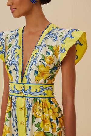 Farm Rio Sicily Scarf Maxi Dress in Off White