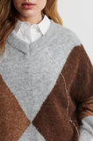 Second Female Forca V-Neck Knit in Light Grey