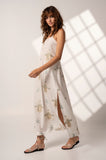 Aether Concept Cotton Dress in White Green