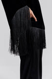 Malina Caitlin Fringe Blouse in Black