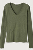 American Vintage Jac 52 V-Neck in Khaki Vintage