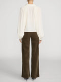 Frame Le Slim Palazzo Modernist Corduroy in Military Green