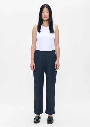 Zenggi Pinstripe Seattle Pants in Midnight