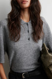 Second Female Longo Short Sleeve Knit in Grey Marl