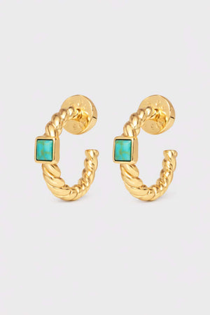 Talis Chains Everyday Twist Hoops Turquoise