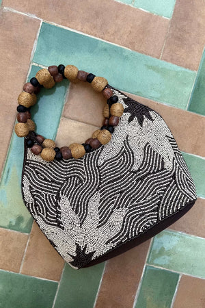 Never Fully Dressed Soliel Beaded Bag in Black