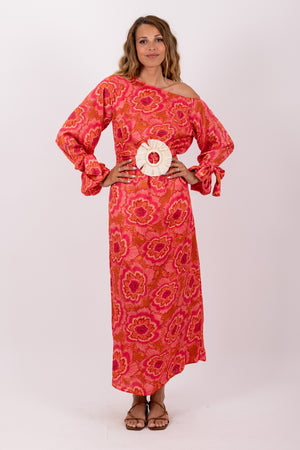 Sundress Eloise Merida Dress With Belt in Coral