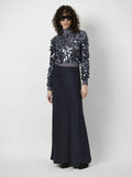 Dante 6 Ywa Satin Maxi Skirt in Navy