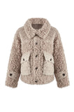 Urbancode Short Sheepy Jacket in Taupe