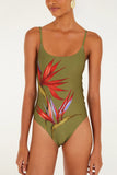 Farm Rio Strilitzia Dark Green One Piece in Dark Green