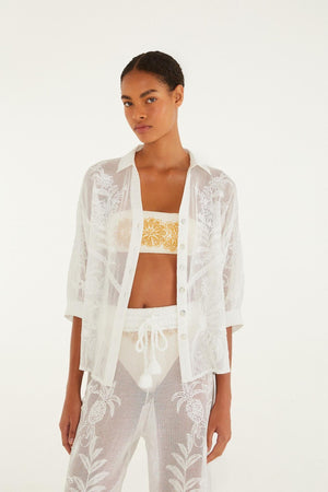 Farm Rio Nina Blouse in Off White