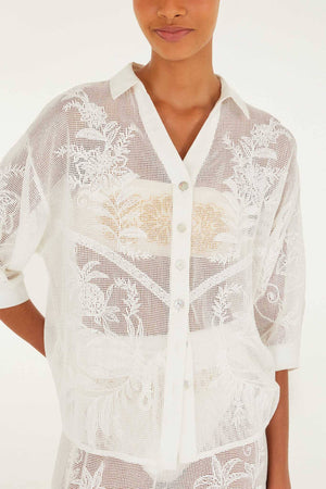 Farm Rio Nina Blouse in Off White