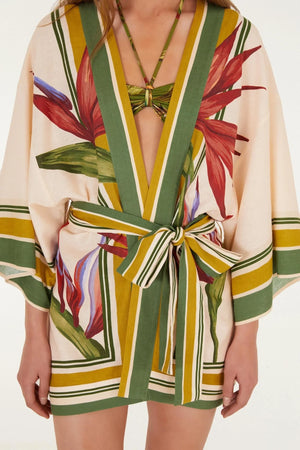 Farm Rio Strilitzia Kimono in Blush