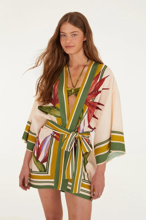 Farm Rio Strilitzia Kimono in Blush