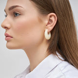 Vanessa Baroni Moon Earring in Pearl Marble