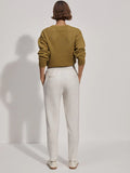 Varley Slim Zip Hem Pant in Ivory Marl