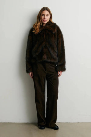Second Female Zonie Suede Jeans in Demitasse