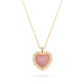 Talis Chains Mini Heart Pendant Necklace in Pink