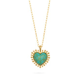 Talis Chains Mini Heart Pendant Necklace in Turquoise