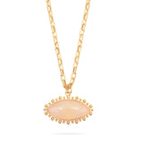 Talis Chains Pink Quartz Eye Pendant Necklace in Pink