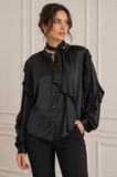 Silk 95 Five Trellis Blouse in Black