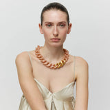 Vanessa Baroni Flat Chain Necklace in Blush