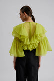 Malina Alexia Organza Frill Blouse LIME