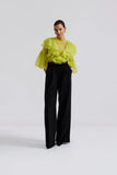 Malina Alexia Organza Frill Blouse LIME