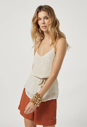 Scarlet Poppies Yara Top in White