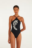 Farm Rio Copacanbana Beach One Piece in Black