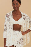 Farm Rio Sun Eyelet Shirt in White