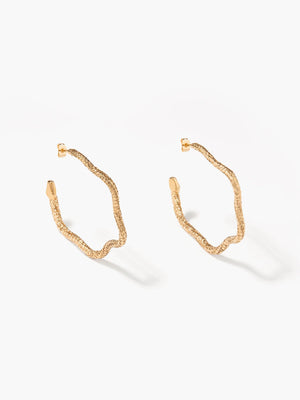 Aurelie Bidermann Serpant Creoles in Gold